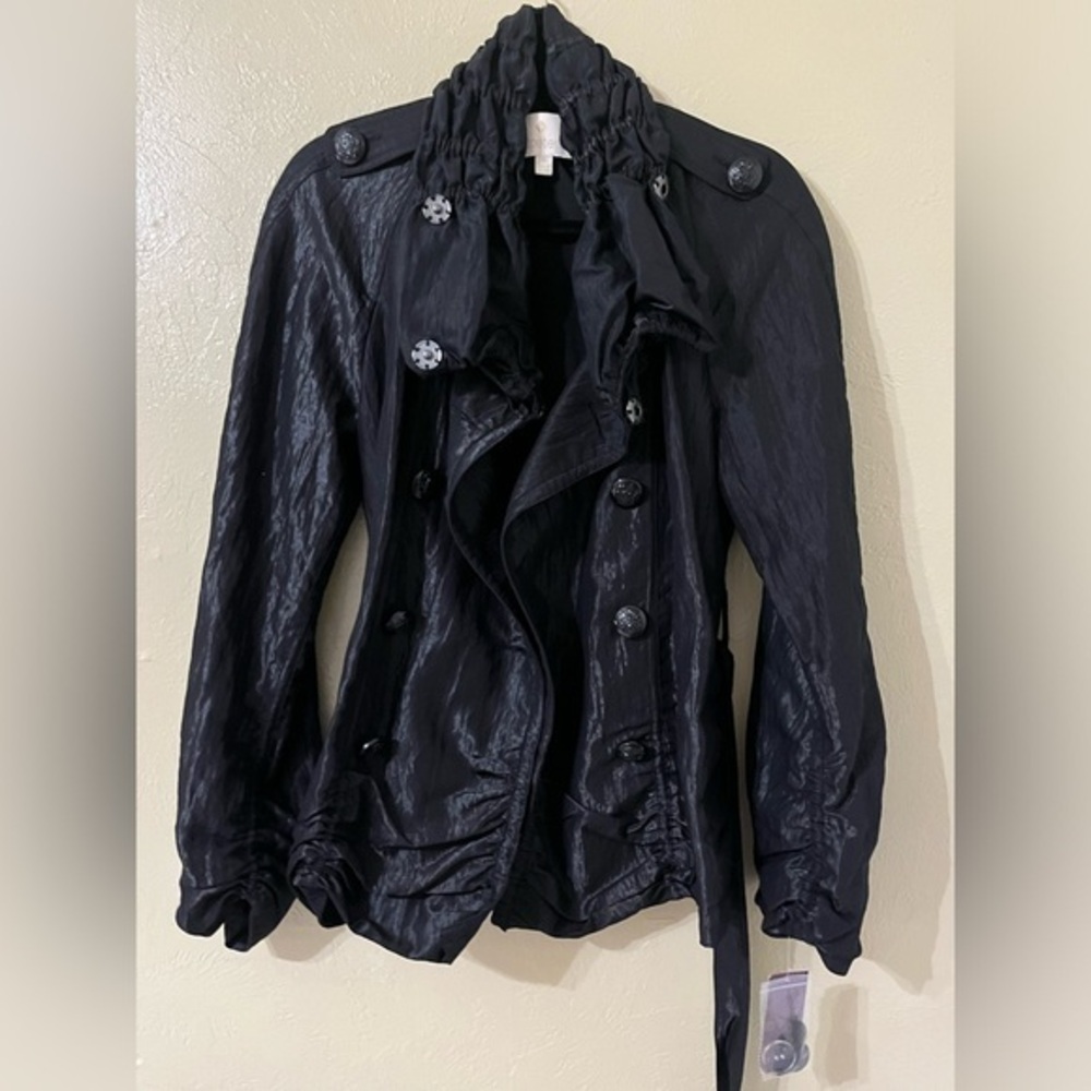 NWT Etcetera crushed textured ruffle collar dress jacket size 6